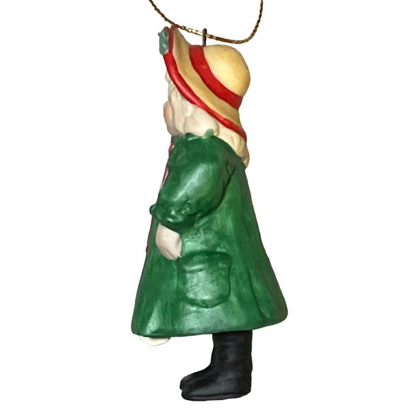 Gorham Porcelain "Mistletoe Girl" Thomas Nast Christmas Ornament - 3 1/4" Tall - Picture 4 of 11